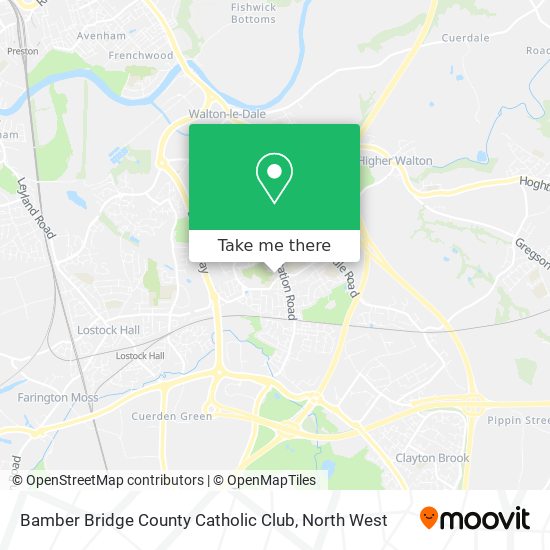 Bamber Bridge County Catholic Club map