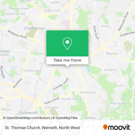 St. Thomas Church, Werneth map