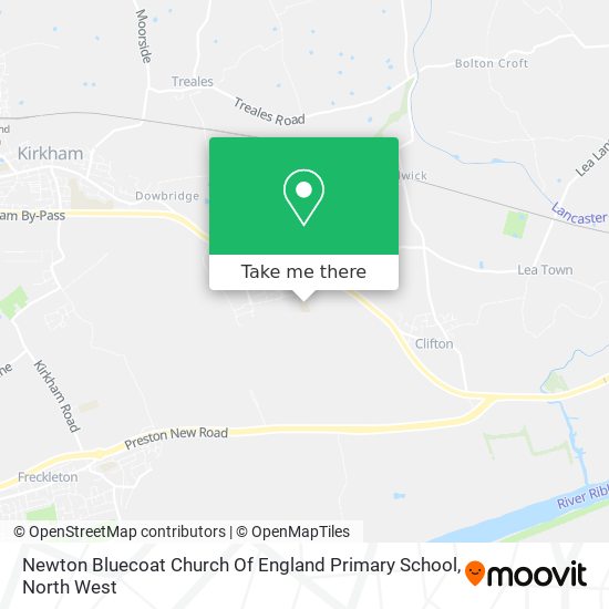 Newton Bluecoat Church Of England Primary School map