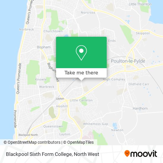 Blackpool Sixth Form College map