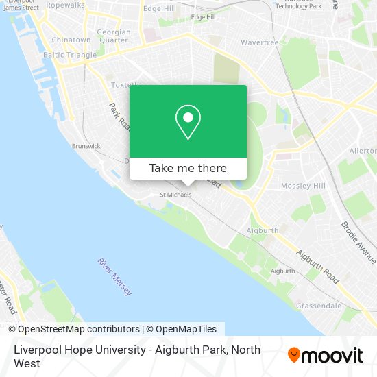 Liverpool Hope University - Aigburth Park map