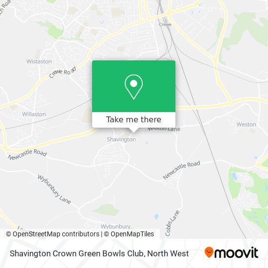 Shavington Crown Green Bowls Club map