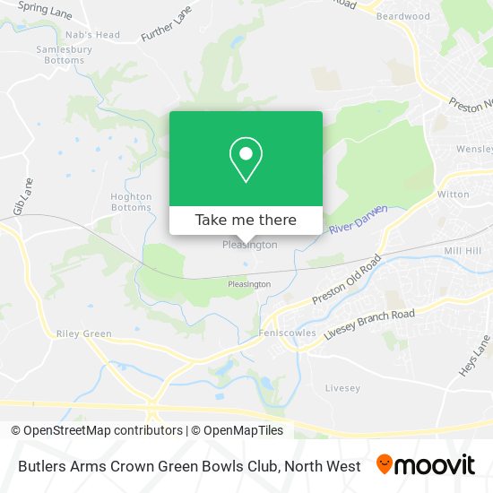 Butlers Arms Crown Green Bowls Club map