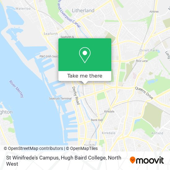 St Winifrede's Campus, Hugh Baird College map