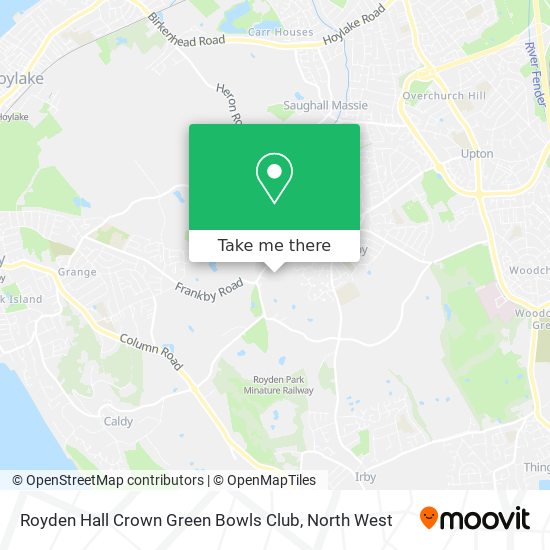 Royden Hall Crown Green Bowls Club map