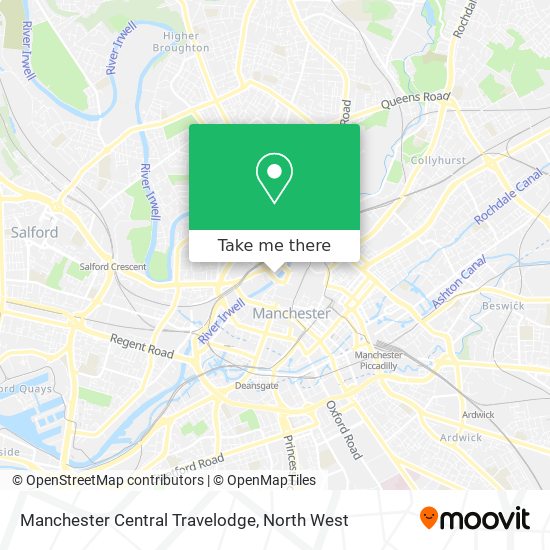 Manchester Central Travelodge map