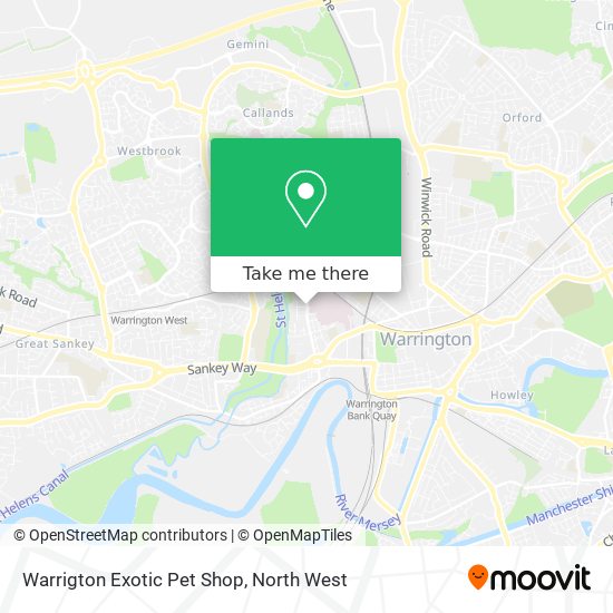 Warrigton Exotic Pet Shop map