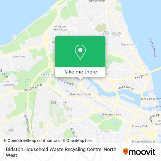 Bidston Household Waste Recycling Centre map