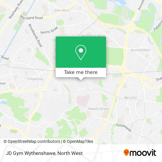 JD Gym Wythenshawe map