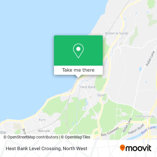 Hest Bank Level Crossing map