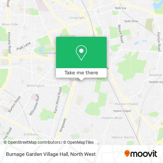 Burnage Garden Village Hall map