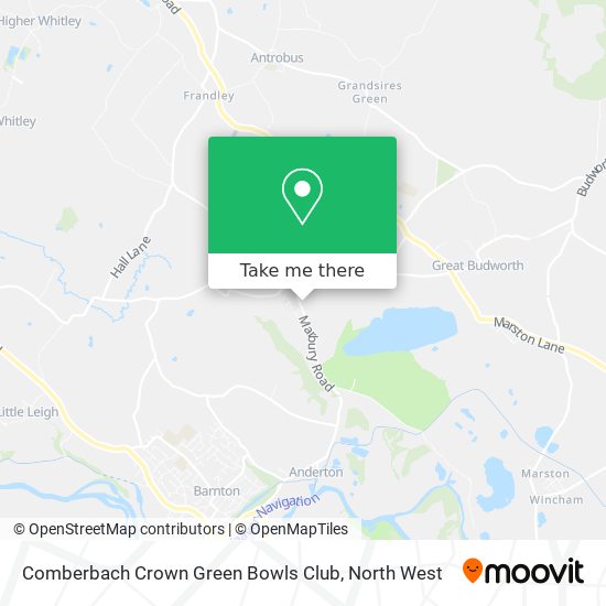 Comberbach Crown Green Bowls Club map