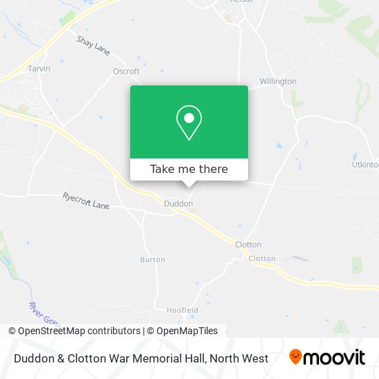 Duddon & Clotton War Memorial Hall map