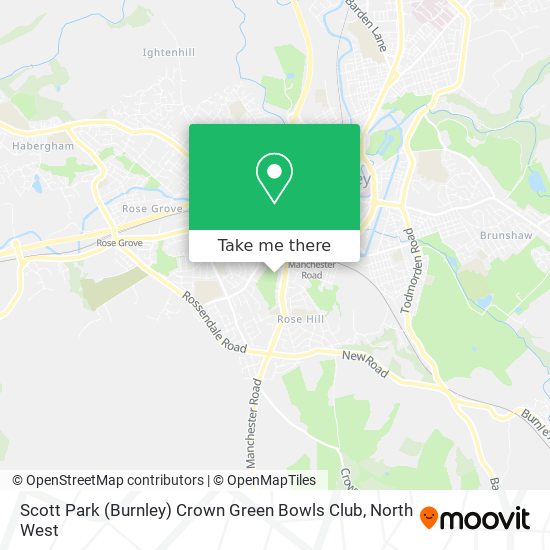 Scott Park (Burnley) Crown Green Bowls Club map
