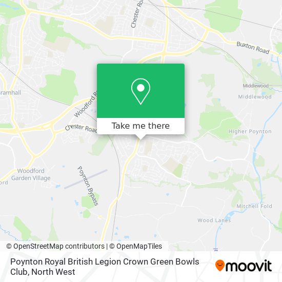 Poynton Royal British Legion Crown Green Bowls Club map