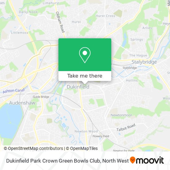 Dukinfield Park Crown Green Bowls Club map
