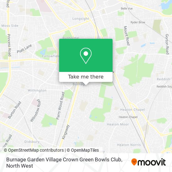 Burnage Garden Village Crown Green Bowls Club map