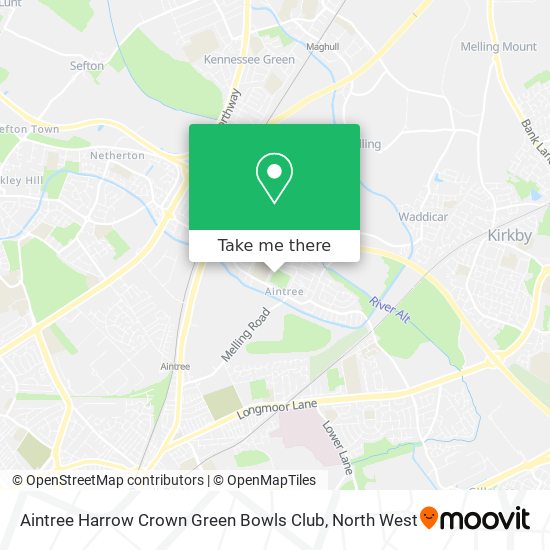 Aintree Harrow Crown Green Bowls Club map