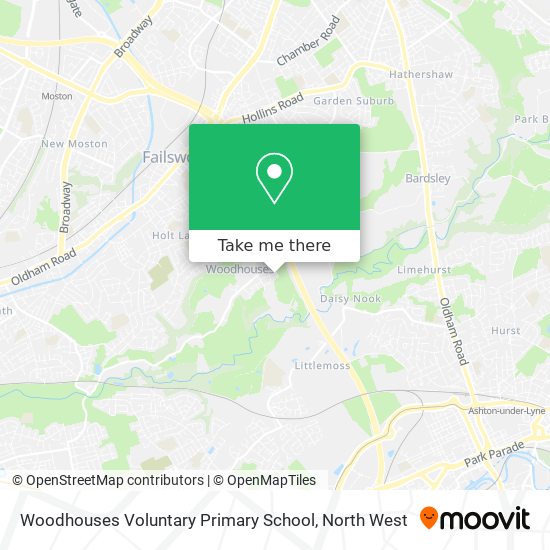 Woodhouses Voluntary Primary School map