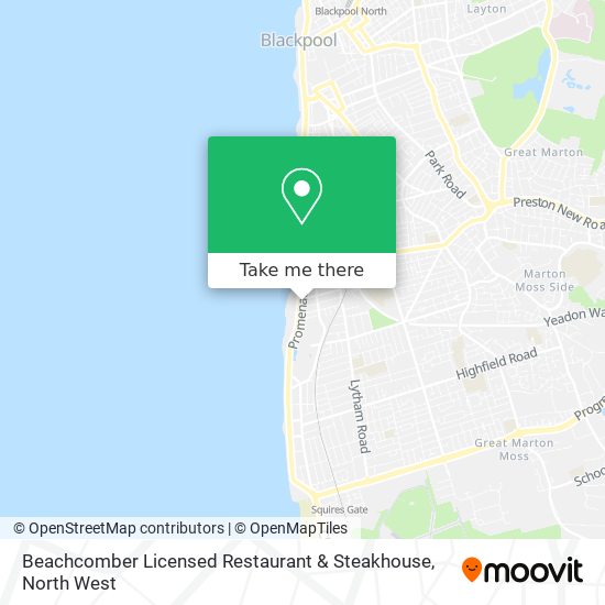 Beachcomber Licensed Restaurant & Steakhouse map