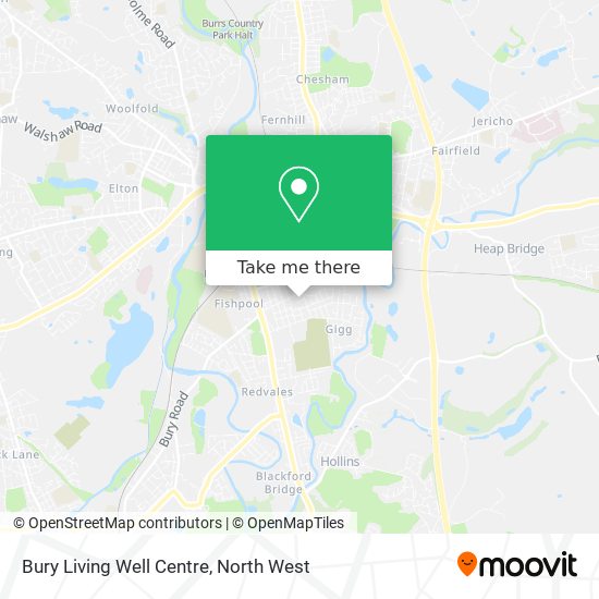 Bury Living Well Centre map