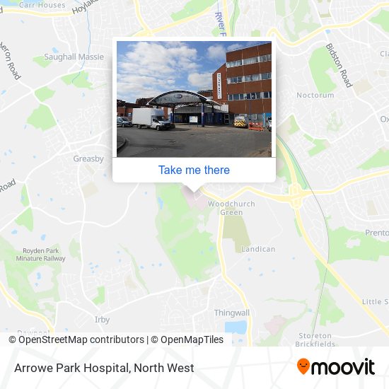 Arrowe Park Hospital map