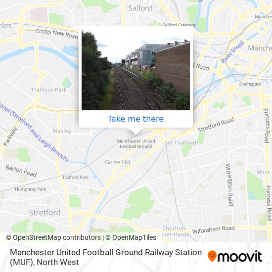 Manchester United Football Ground Railway Station (MUF) map