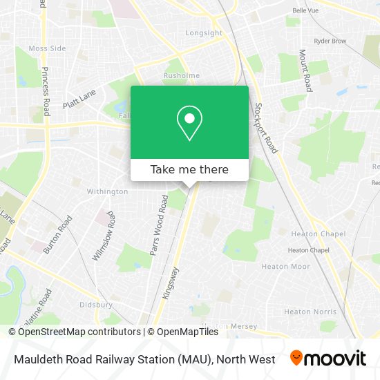 Mauldeth Road Railway Station (MAU) map