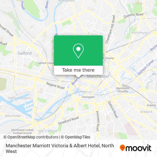 Manchester Marriott Victoria & Albert Hotel map