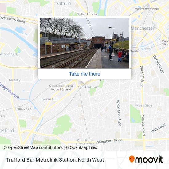 Trafford Bar Metrolink Station map