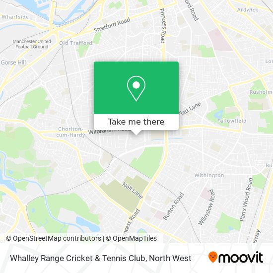 Whalley Range Cricket & Tennis Club map