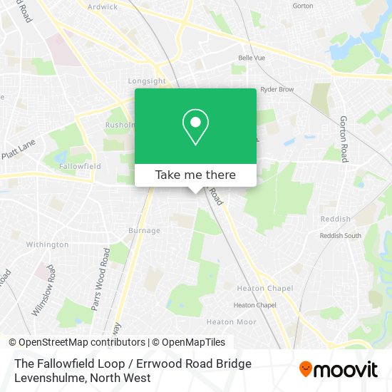 The Fallowfield Loop / Errwood Road Bridge Levenshulme map
