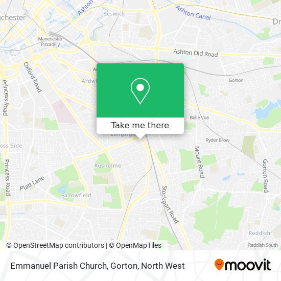 Emmanuel Parish Church, Gorton map