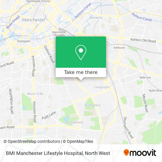 BMI Manchester Lifestyle Hospital map