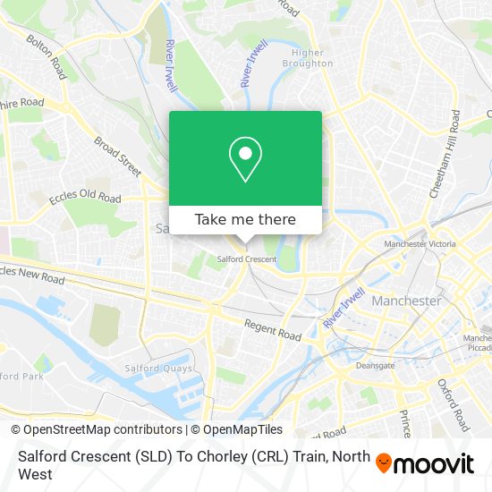 Salford Crescent (SLD) To Chorley (CRL) Train map