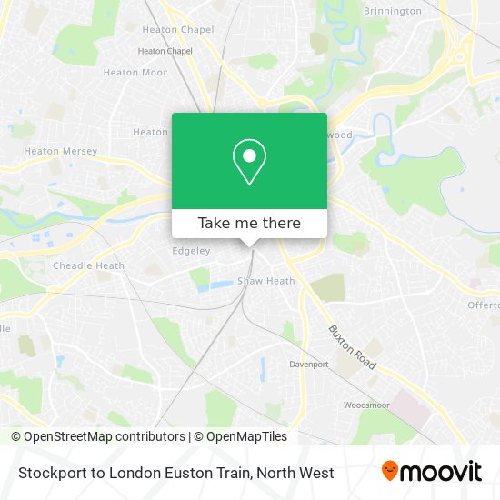 Stockport to London Euston Train map