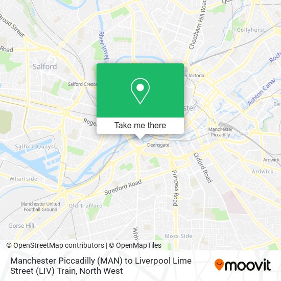 How to get to Manchester Piccadilly MAN to Liverpool Lime Street