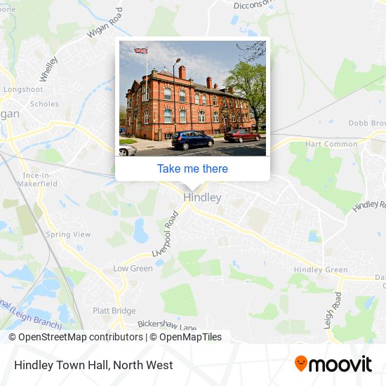 Hindley Town Hall map