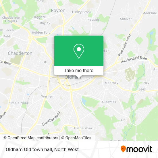 Oldham Old town hall map