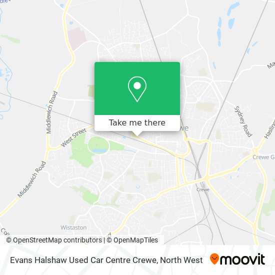 Evans Halshaw Used Car Centre Crewe map