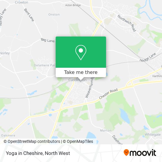 Yoga in Cheshire map