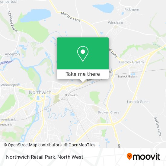 Northwich Retail Park map