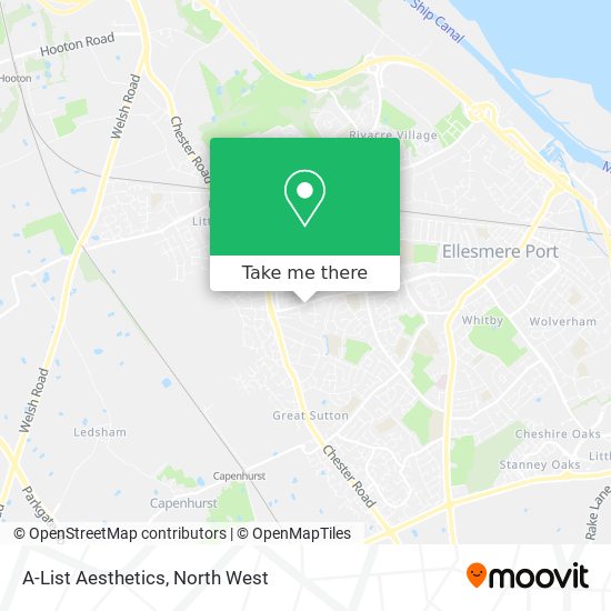 A-List Aesthetics map