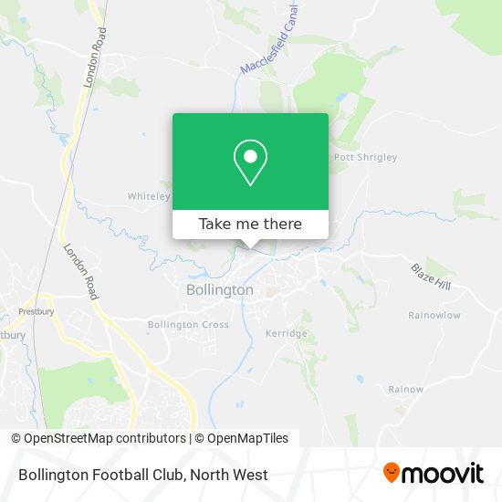 Bollington Football Club map
