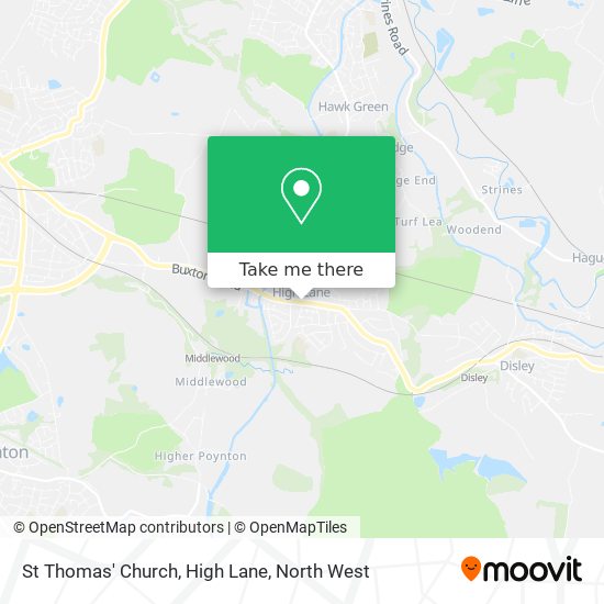 St Thomas' Church, High Lane map