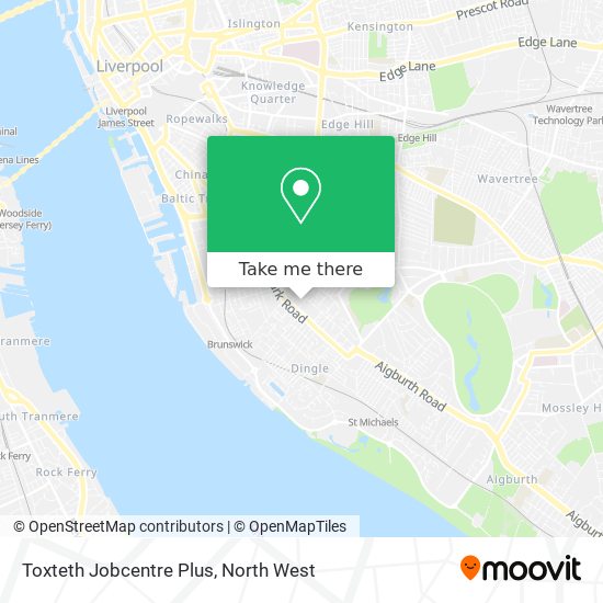 Toxteth Jobcentre Plus map