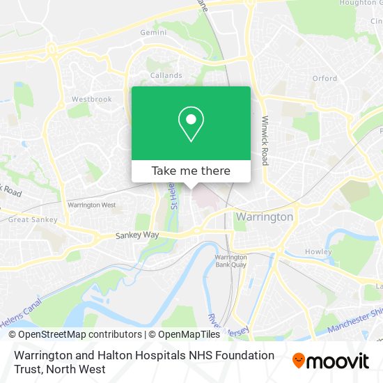 Warrington and Halton Hospitals NHS Foundation Trust map