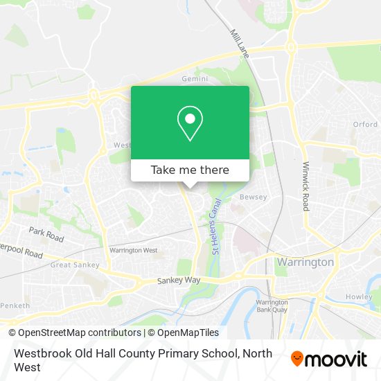 Westbrook Old Hall County Primary School map