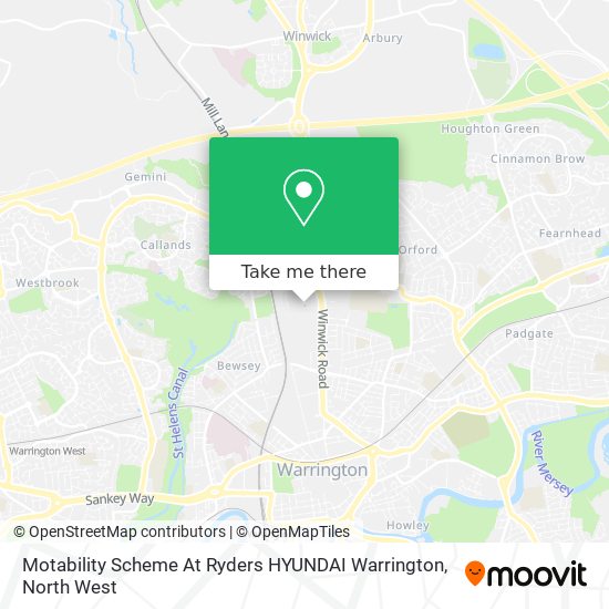 Motability Scheme At Ryders HYUNDAI Warrington map