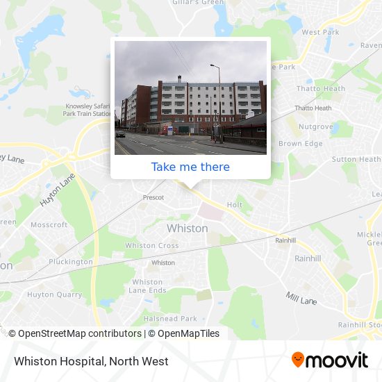 Whiston Hospital map